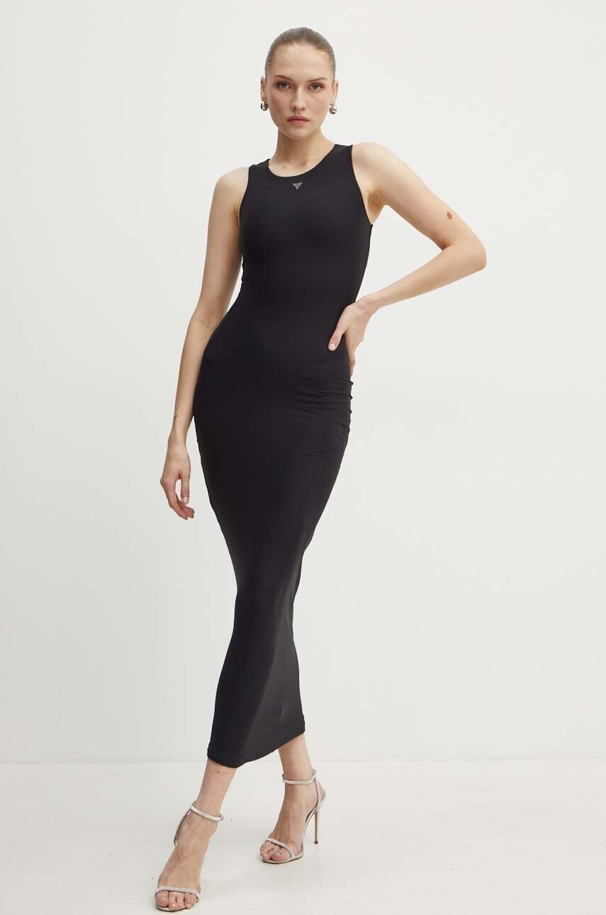 Šaty Guess KIM čierna farba, maxi, priliehavé, W4YK0J KCDE0