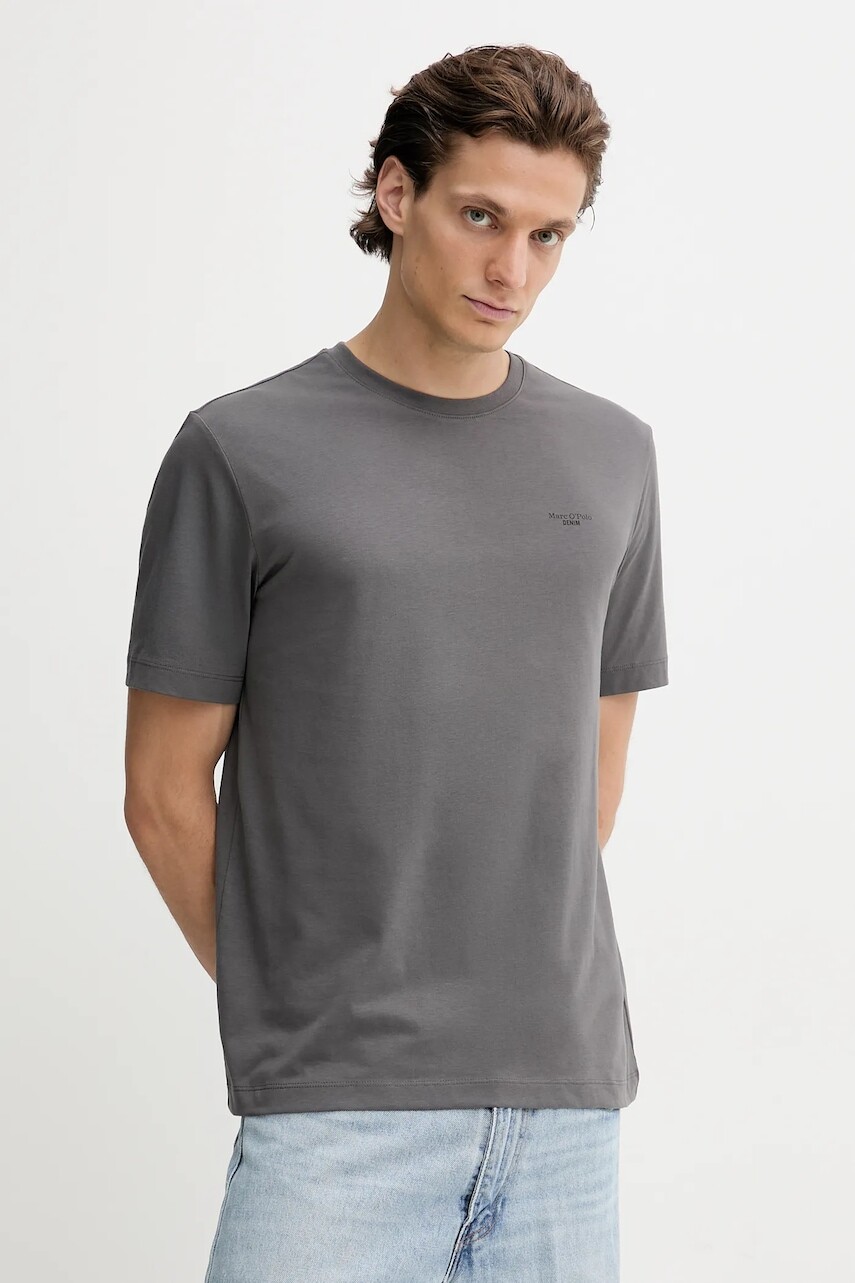 Bavlnené tričko Marc O'Polo DENIM pánske, čierna farba, jednofarebné, B61202151060