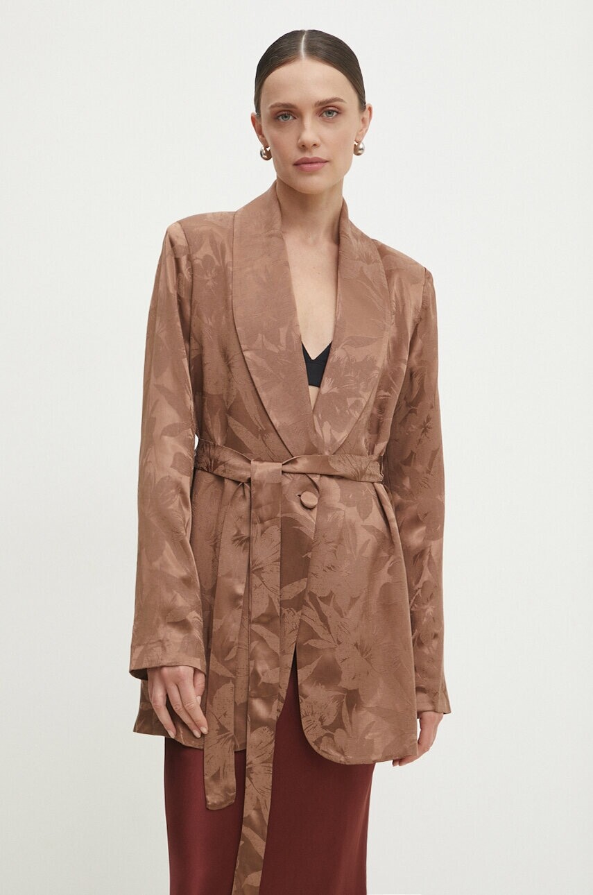 Sako Answear.LAB hnedá farba, jednoradové, vzorované