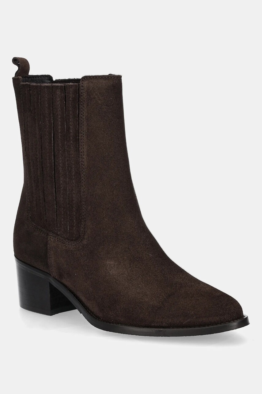 Semišové topánky Bianco BIACAROL hnedá farba, na podpätku, 11301551