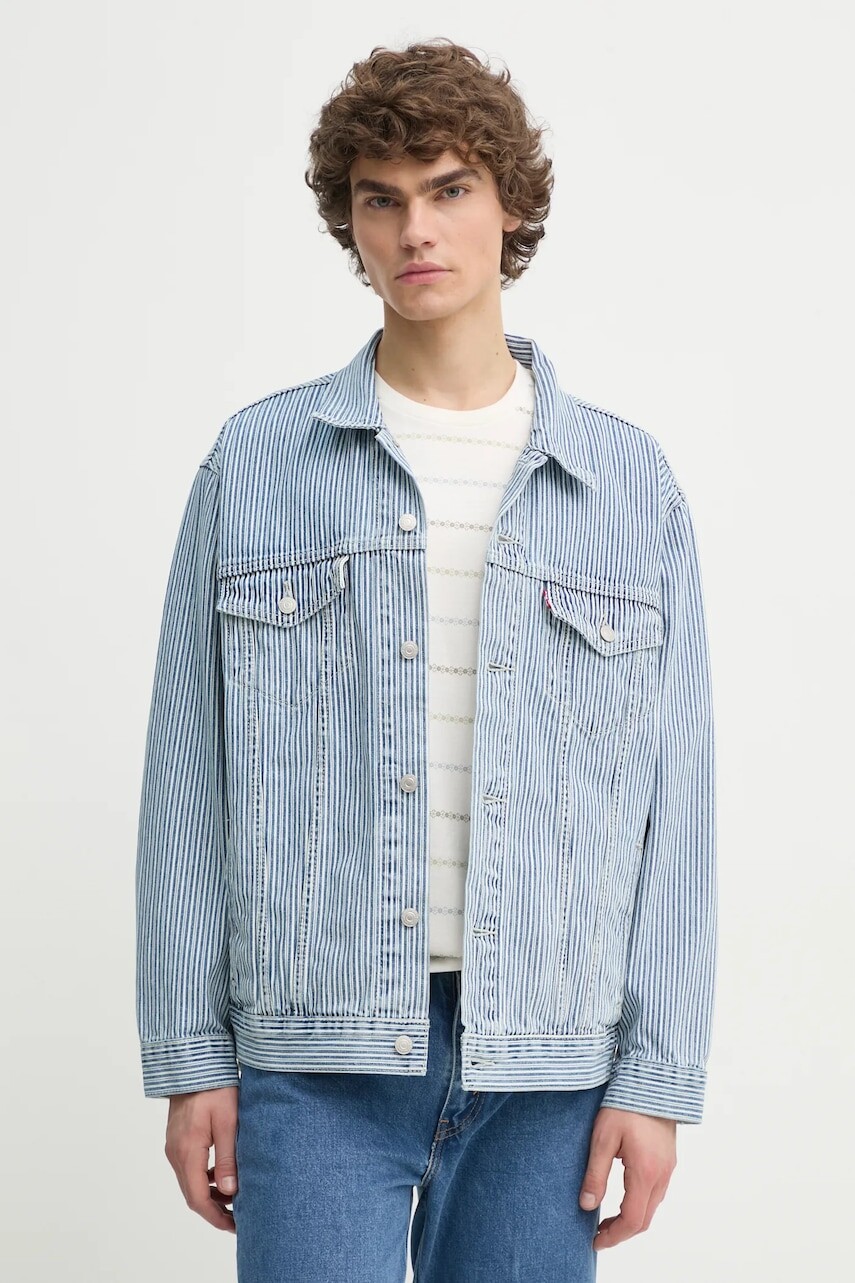 Rifľová bunda Levi's pánska, prechodná, oversize, A5782