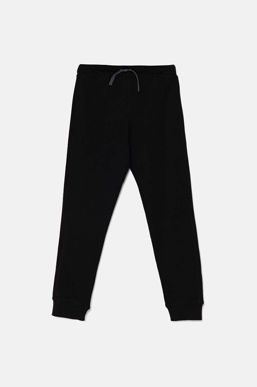 Detské bavlnené nohavice United Colors of Benetton čierna farba, jednofarebné, 3J68CF058