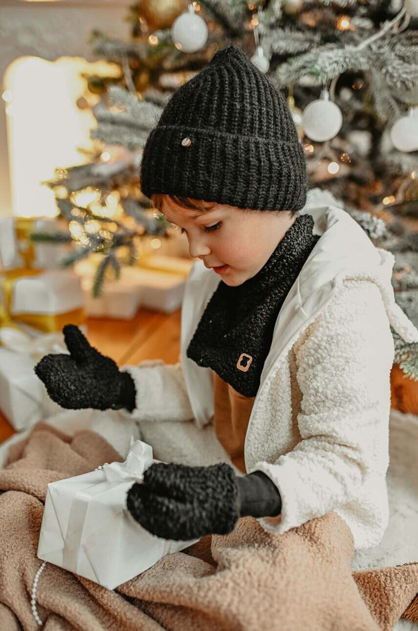 Detské rukavice Jamiks FRODE čierna farba, JZH096