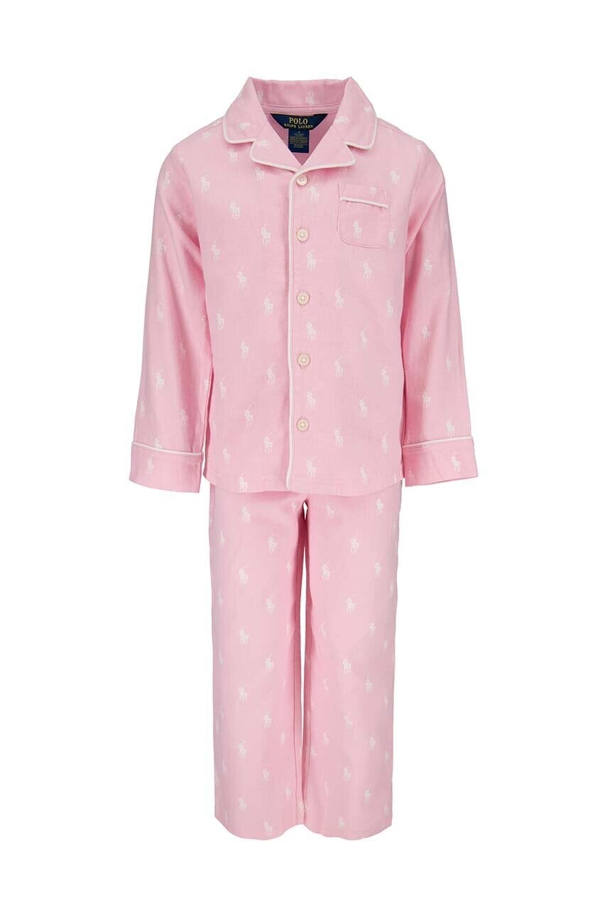 Detské bavlnené pyžamo Polo Ralph Lauren ružová farba, vzorované, 3P0150