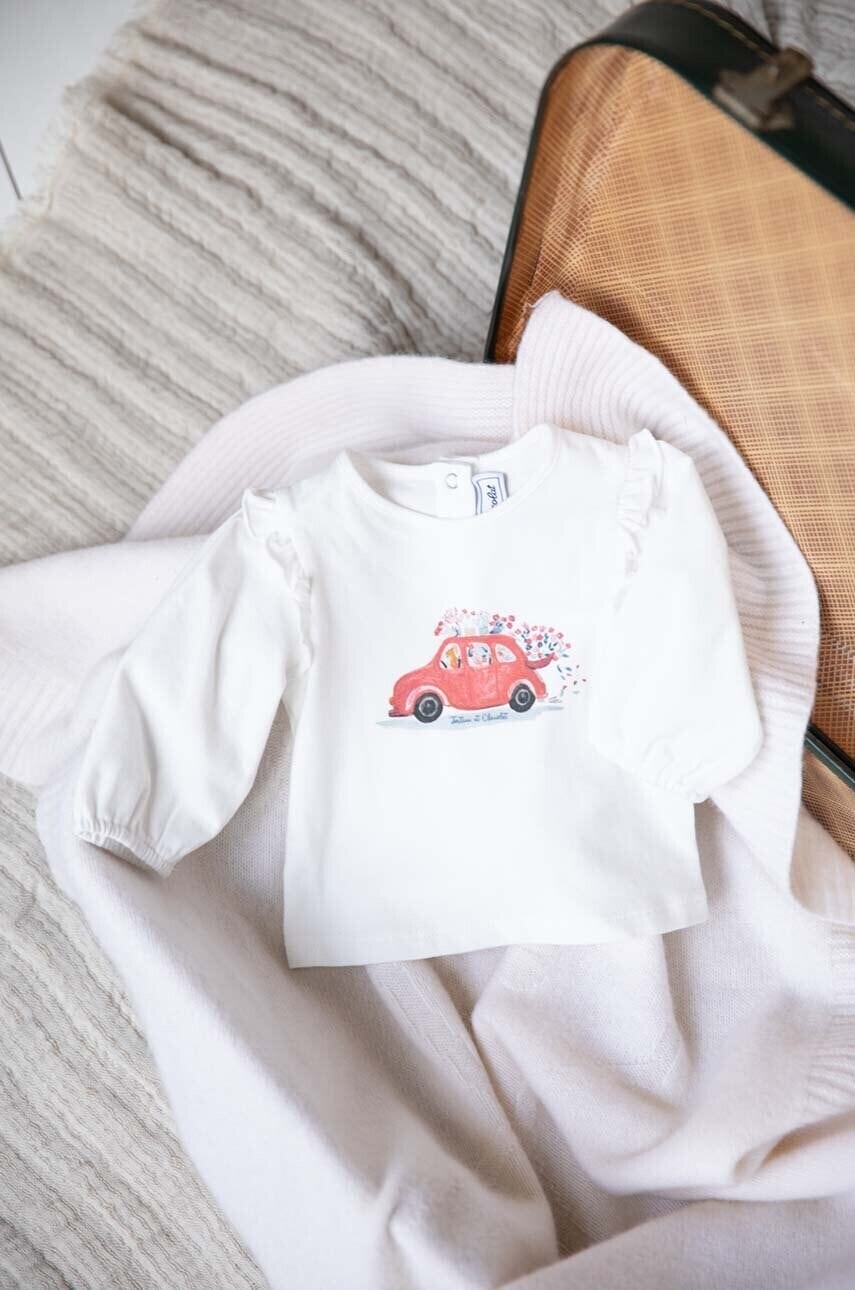 Detské tričko s dlhým rukávom Tartine et Chocolat biela farba, TZ10011