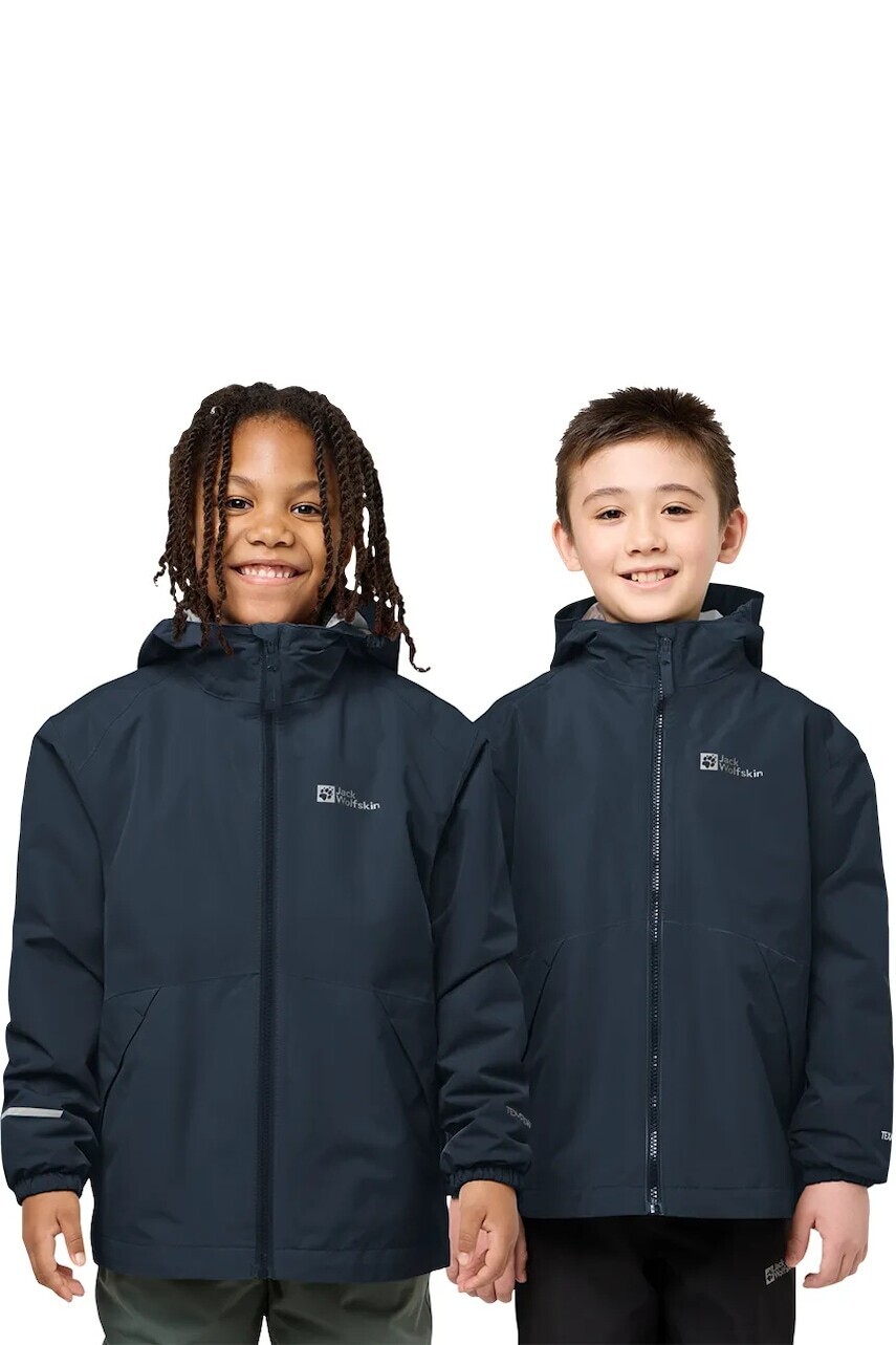 Detská bunda Jack Wolfskin modrá farba, 1610081