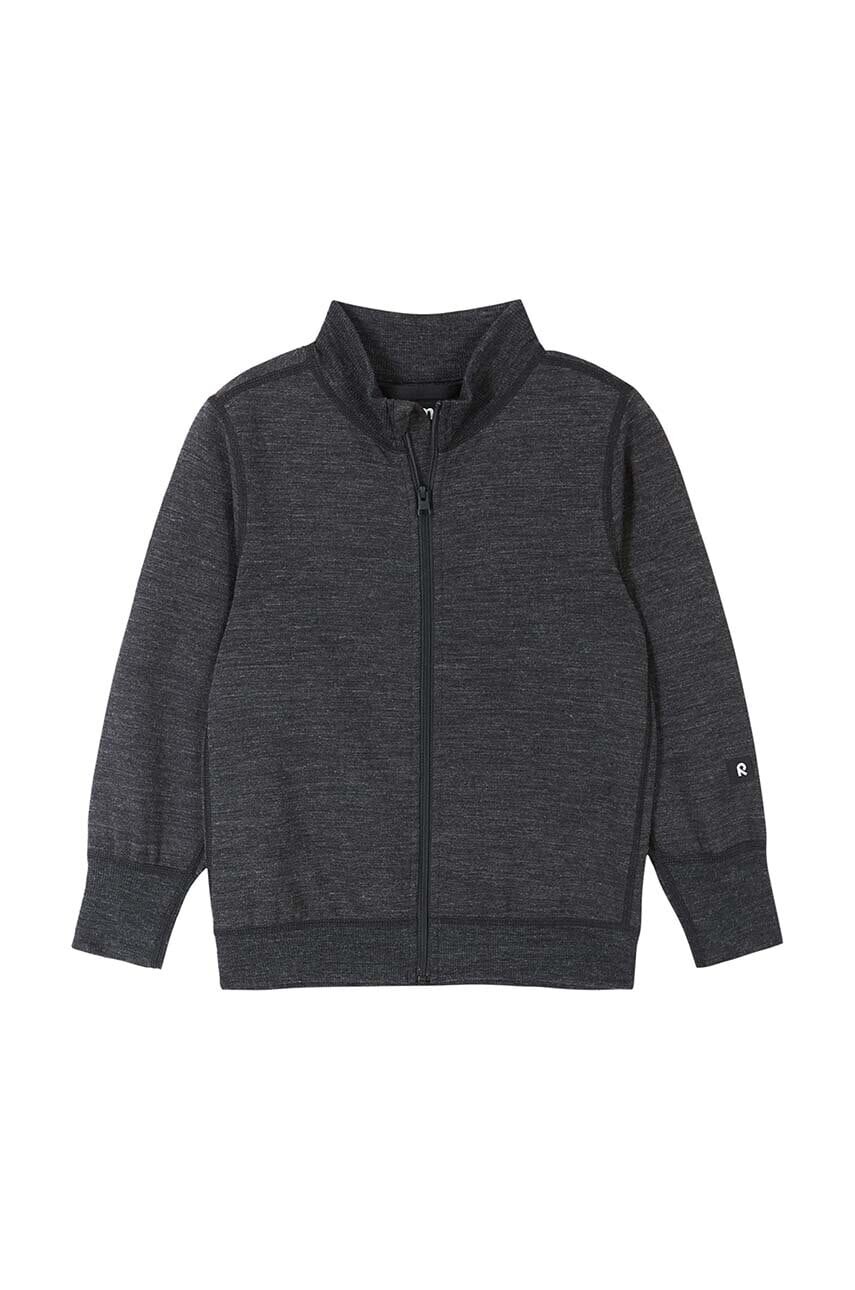 Detská vlnená mikina Reima Mahin čierna farba, melanžová, 5200038A