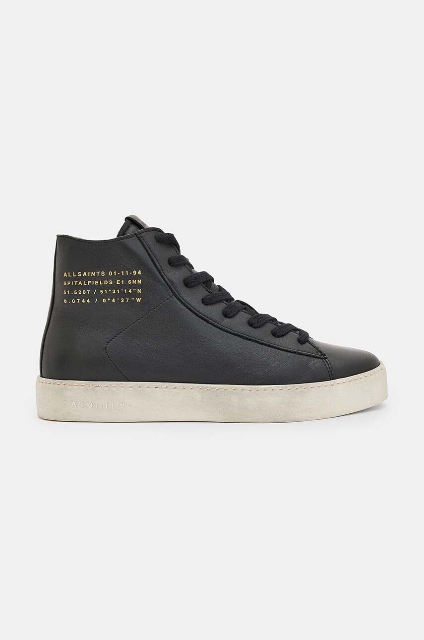 Kožené tenisky AllSaints Tana High Top čierna farba, W110FB