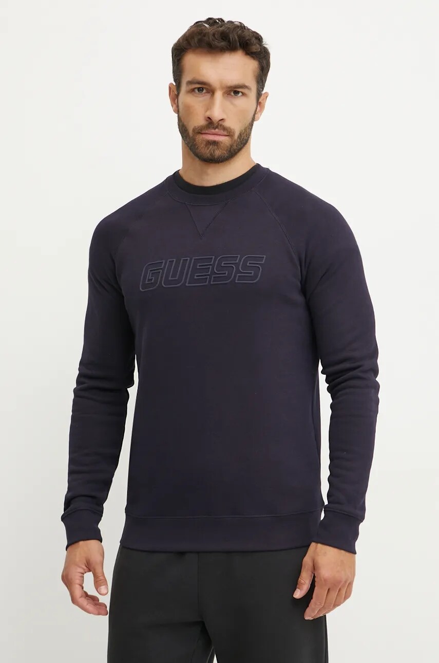 Mikina Guess tmavomodrá farba, s nášivkou, Z4YQ16 K9V31