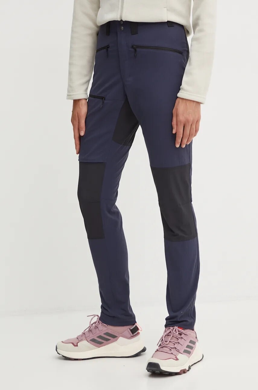 Turistické nohavice Haglöfs Mid Slim tmavomodrá farba, 607252