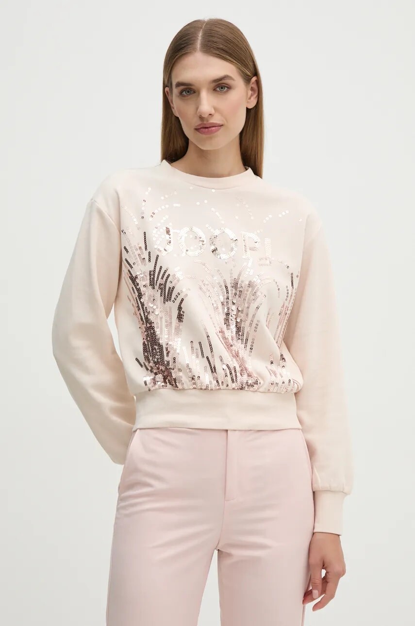 Mikina Joop! dámska, béžová farba, s nášivkou, 30043704