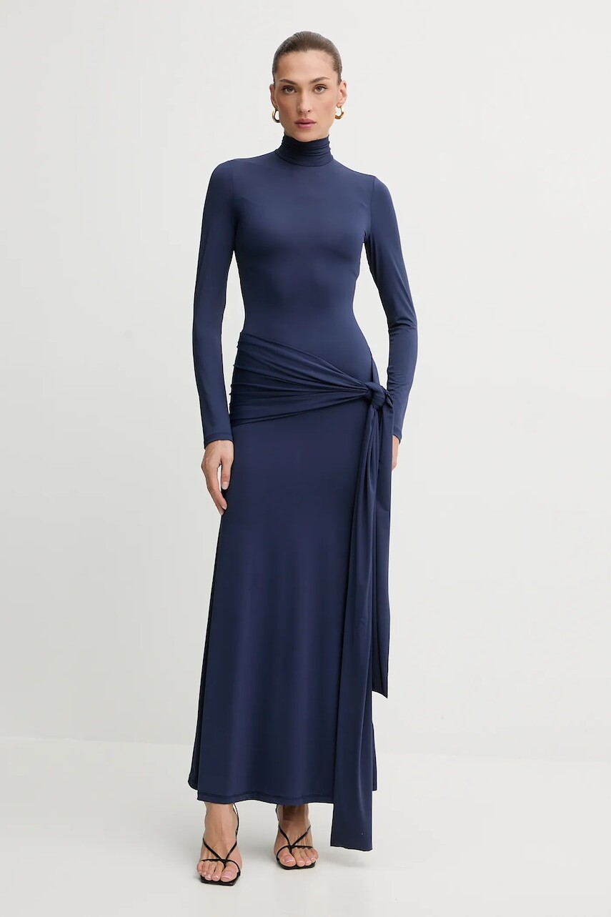 Šaty Bardot ALIX hnedá farba, maxi, priliehavé, 59467DB