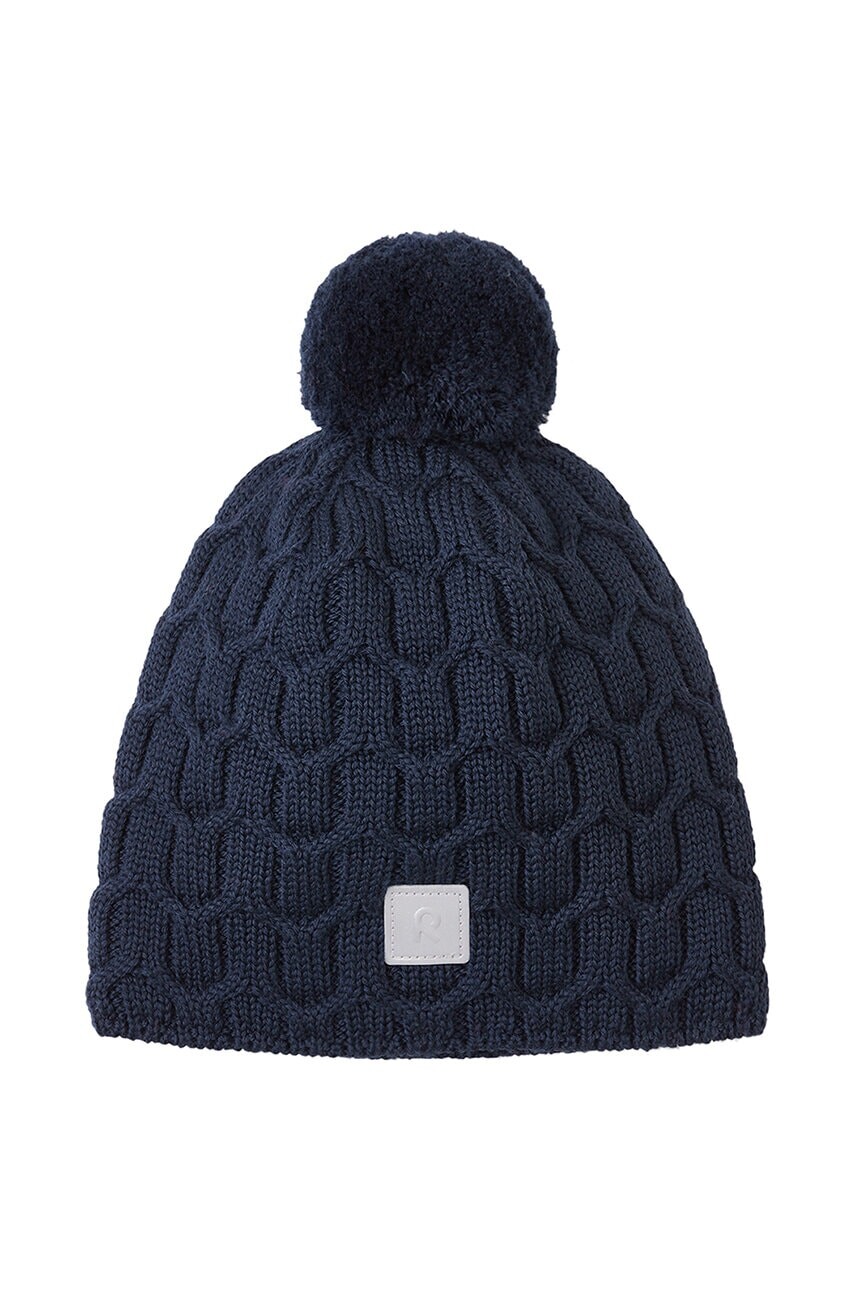 Detská vlnená čiapka Reima Nyksund tmavomodrá farba biela, vlnená, 5300066B