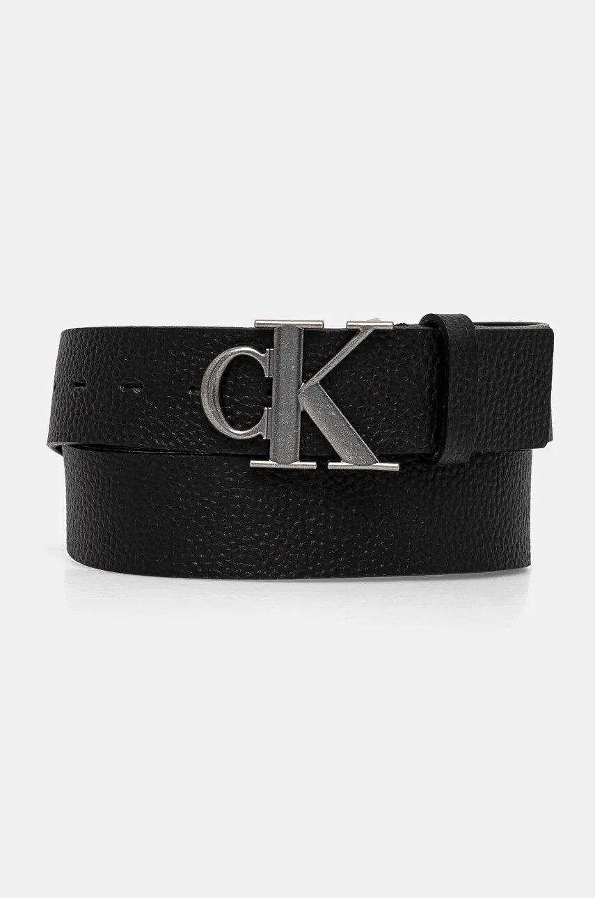 Kožený opasok Calvin Klein Jeans pánsky, čierna farba, K50K512088