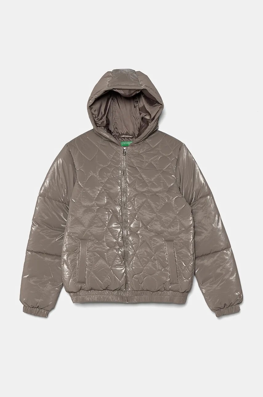 Detská bunda United Colors of Benetton hnedá farba, 27WYCN05A