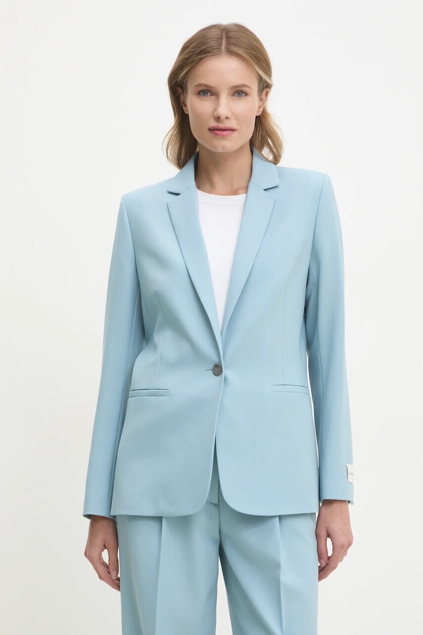 Sako s prímesou vlny Calvin Klein jednoradové. jednofarebné, K20K207632