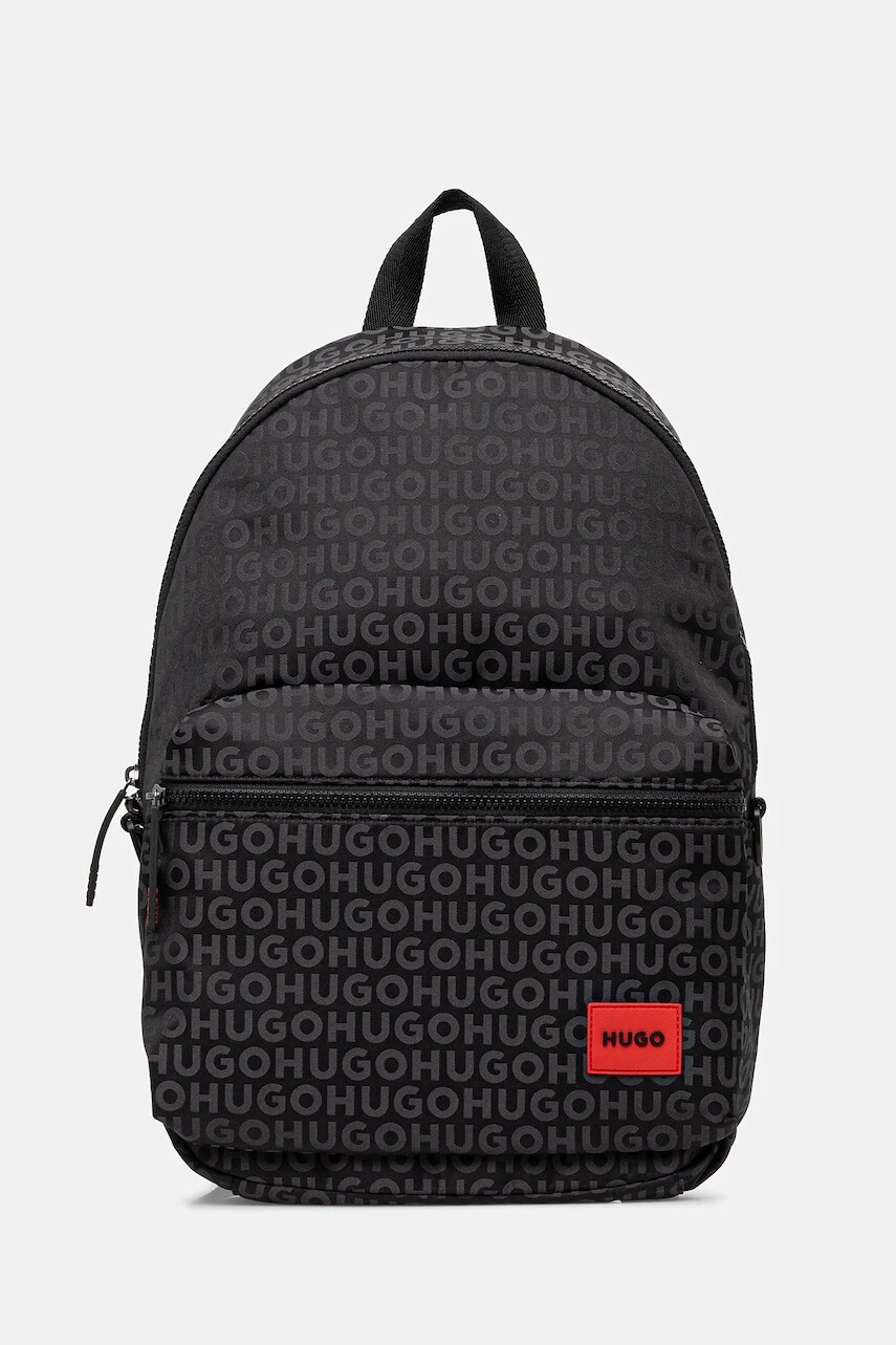 Ruksak HUGO pánsky, čierna farba, veľký, vzorovaná, 50529424