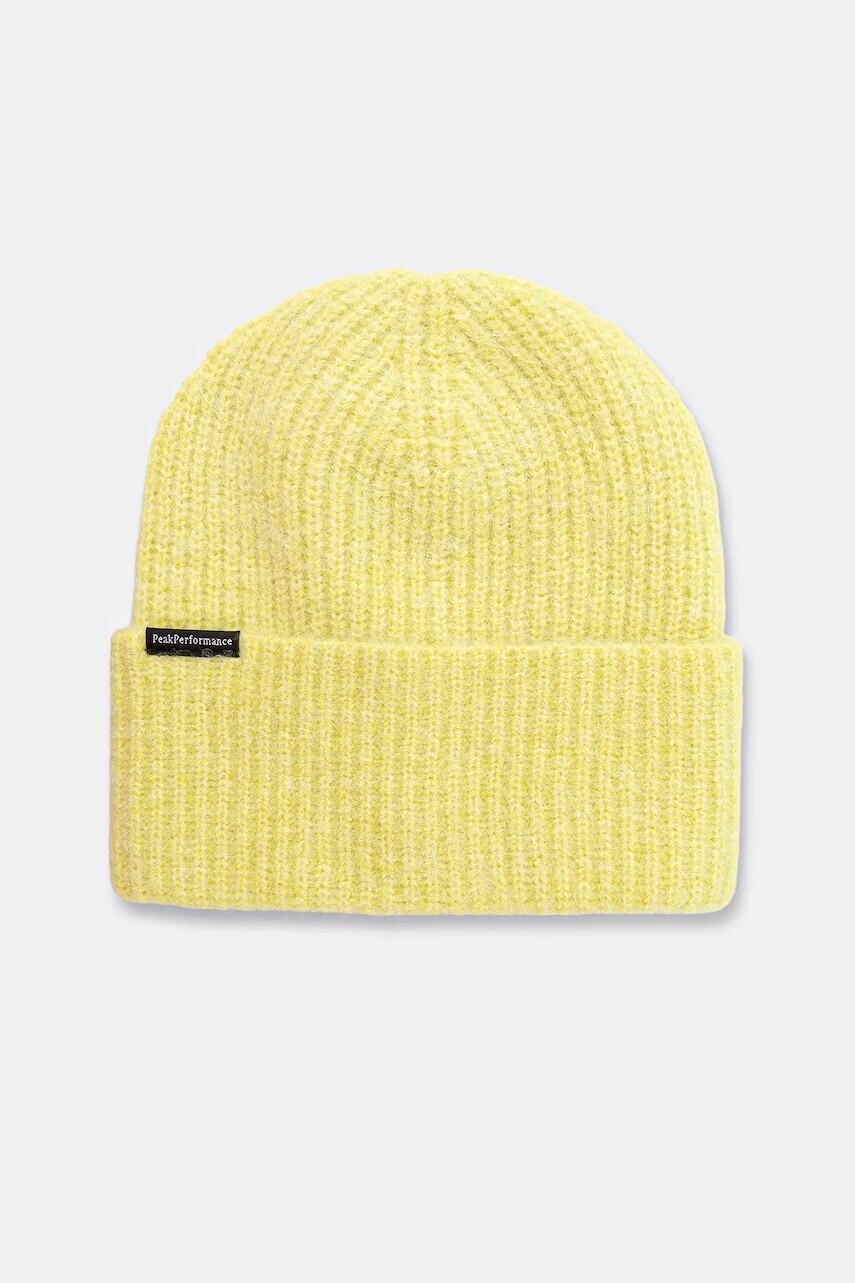 Čiapka s prímesou vlny Peak Performance Woolblend Hat fialová farba, z tenkej pleteniny, G80628