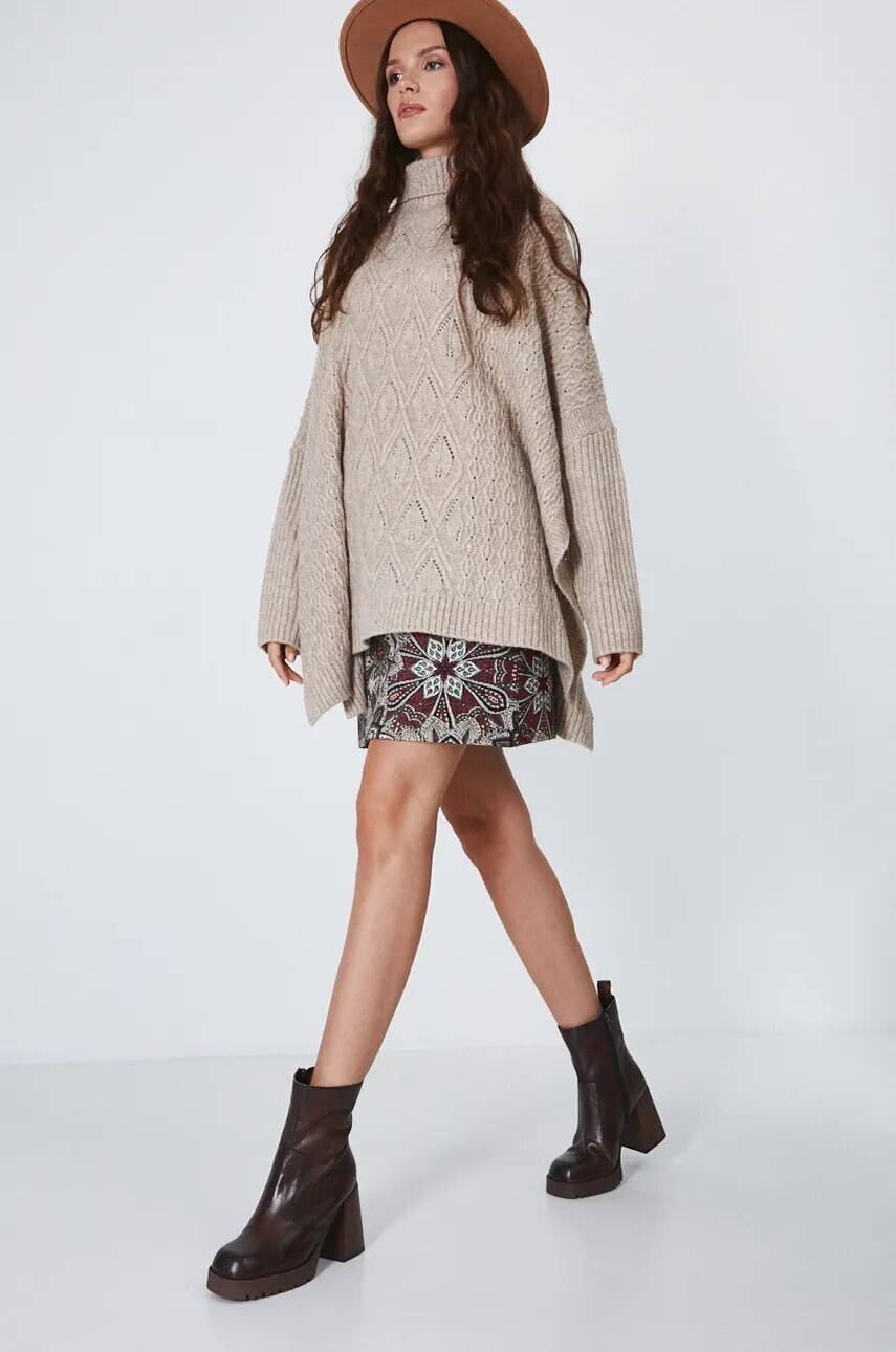 Kožené členkové topánky Medicine dámske, hnedá farba, na podpätku