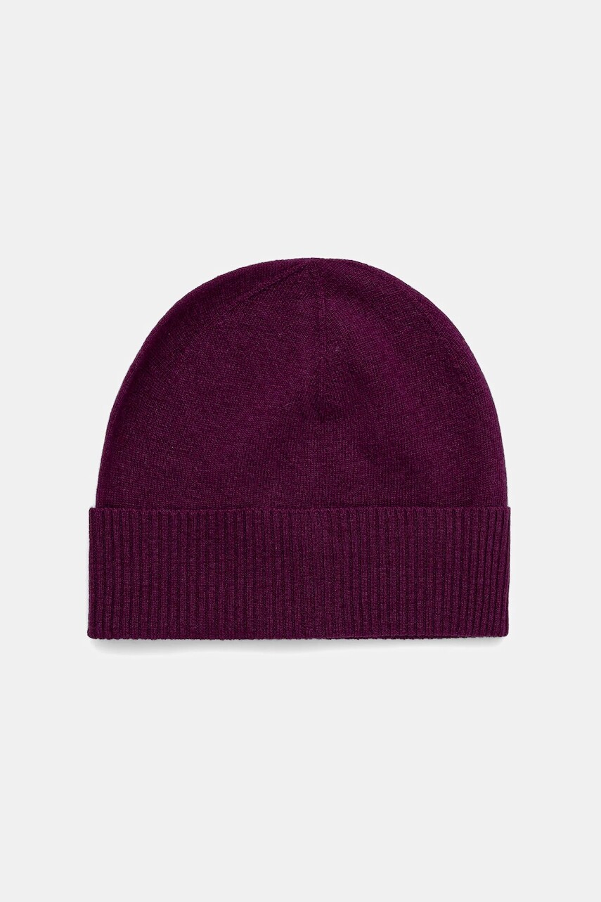 Vlnená čiapka United Colors of Benetton fialová farba, 1002DA010