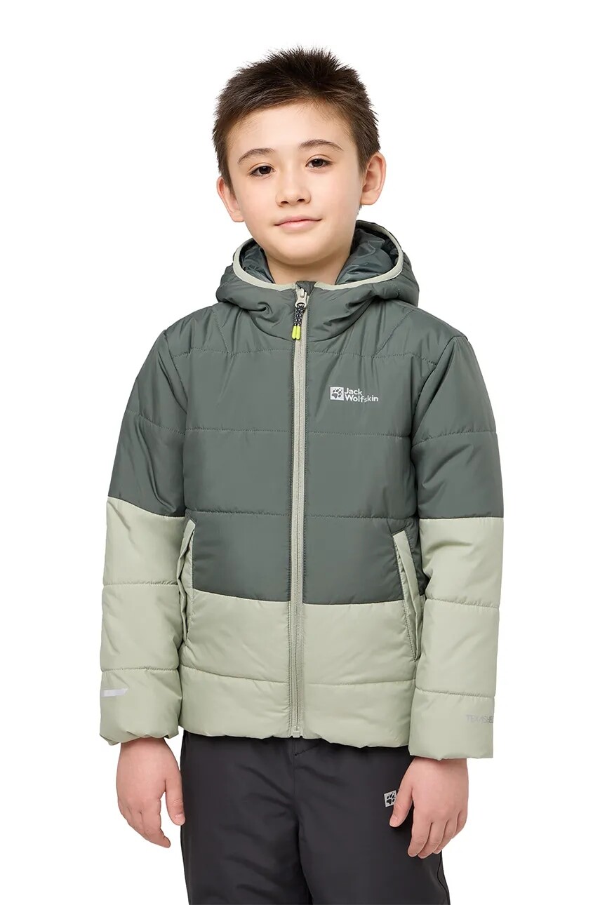 Detská zimná bunda Jack Wolfskin zelená farba, 1610131