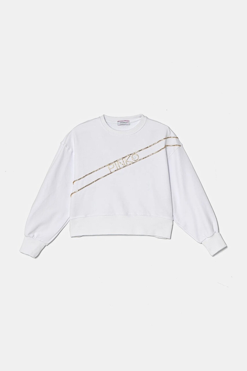 Detská mikina Pinko Up biela farba, s nášivkou, F4PIJGSW064