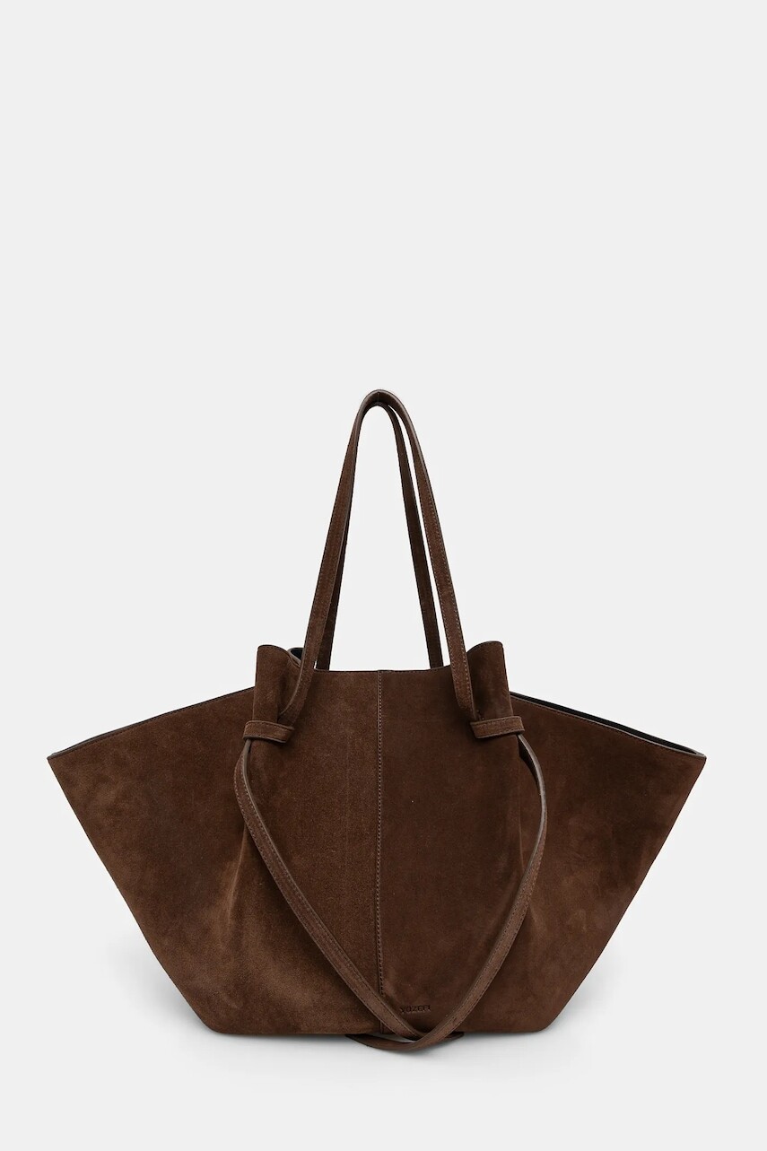 Semišová kabelka Yuzefi LARGE MOCHI hnedá farba, YUZAW23-HB-LM-S004