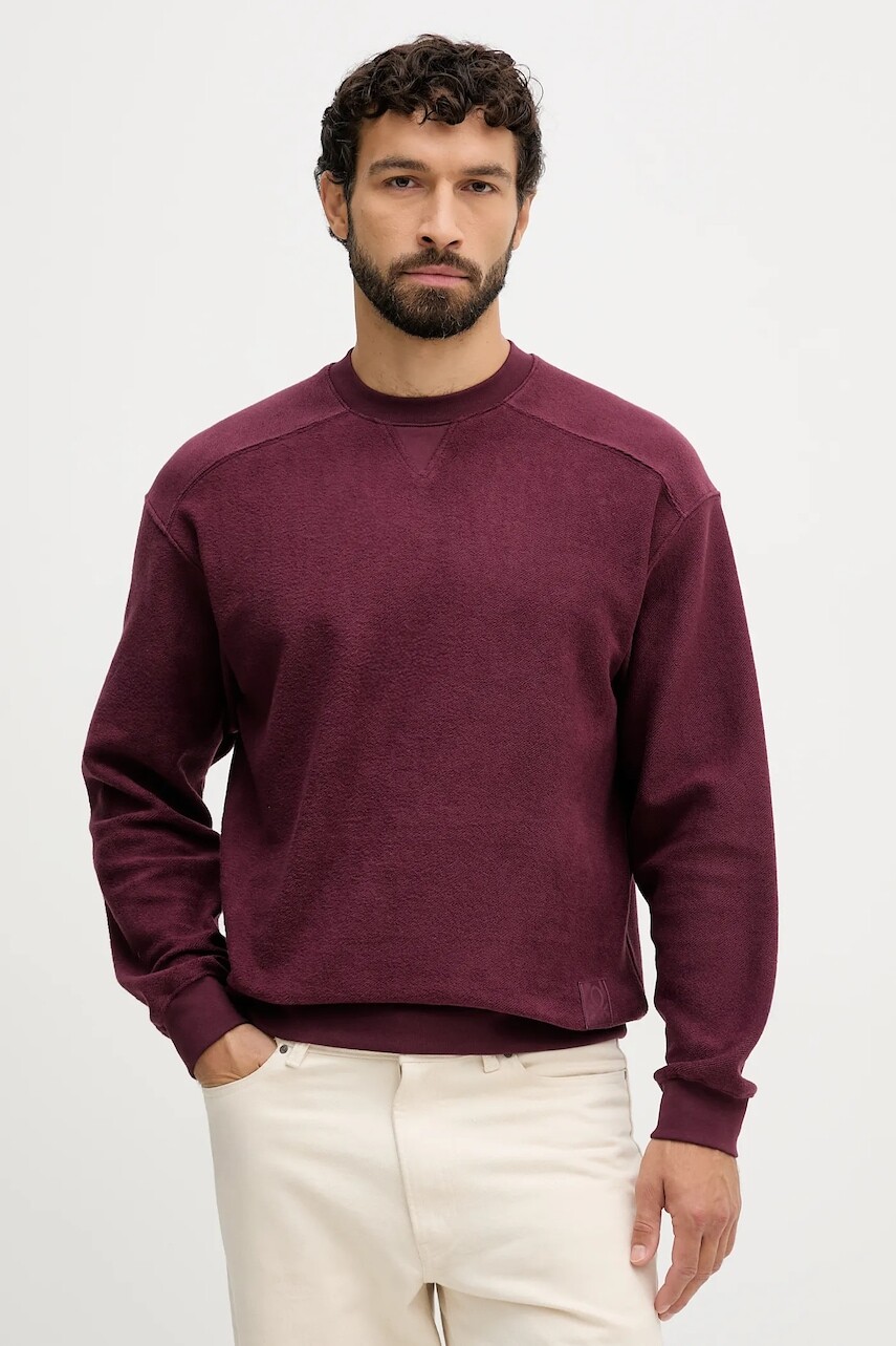 Bavlnená mikina United Colors of Benetton oranžová farba, jednofarebná, 3NMEU109T