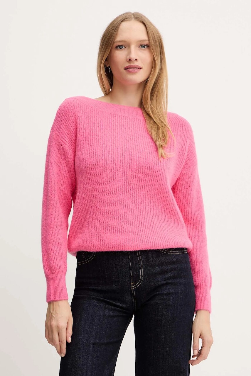 Sveter s prímesou vlny Morgan MREINE červená farba, MREINE