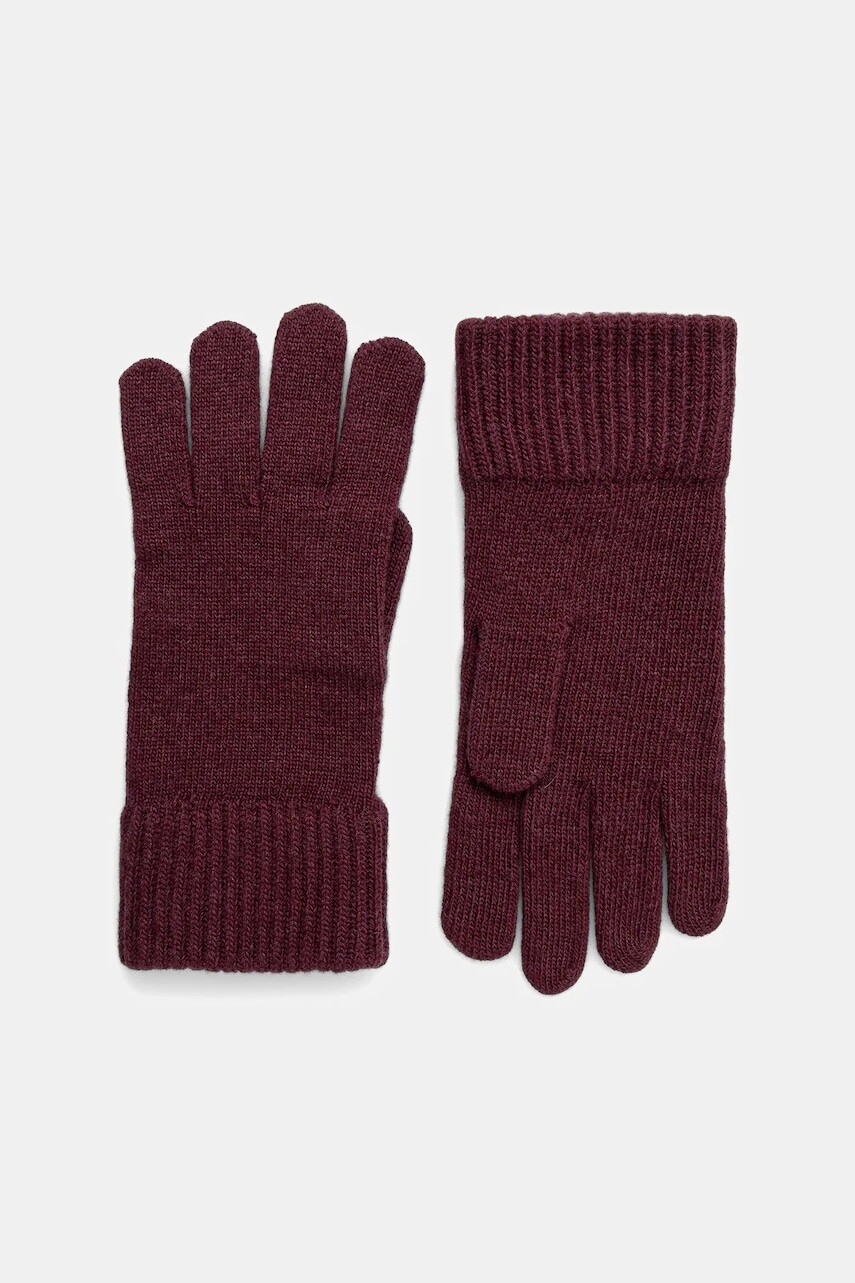 Vlnené rukavice United Colors of Benetton šedá farba, 1202U0725