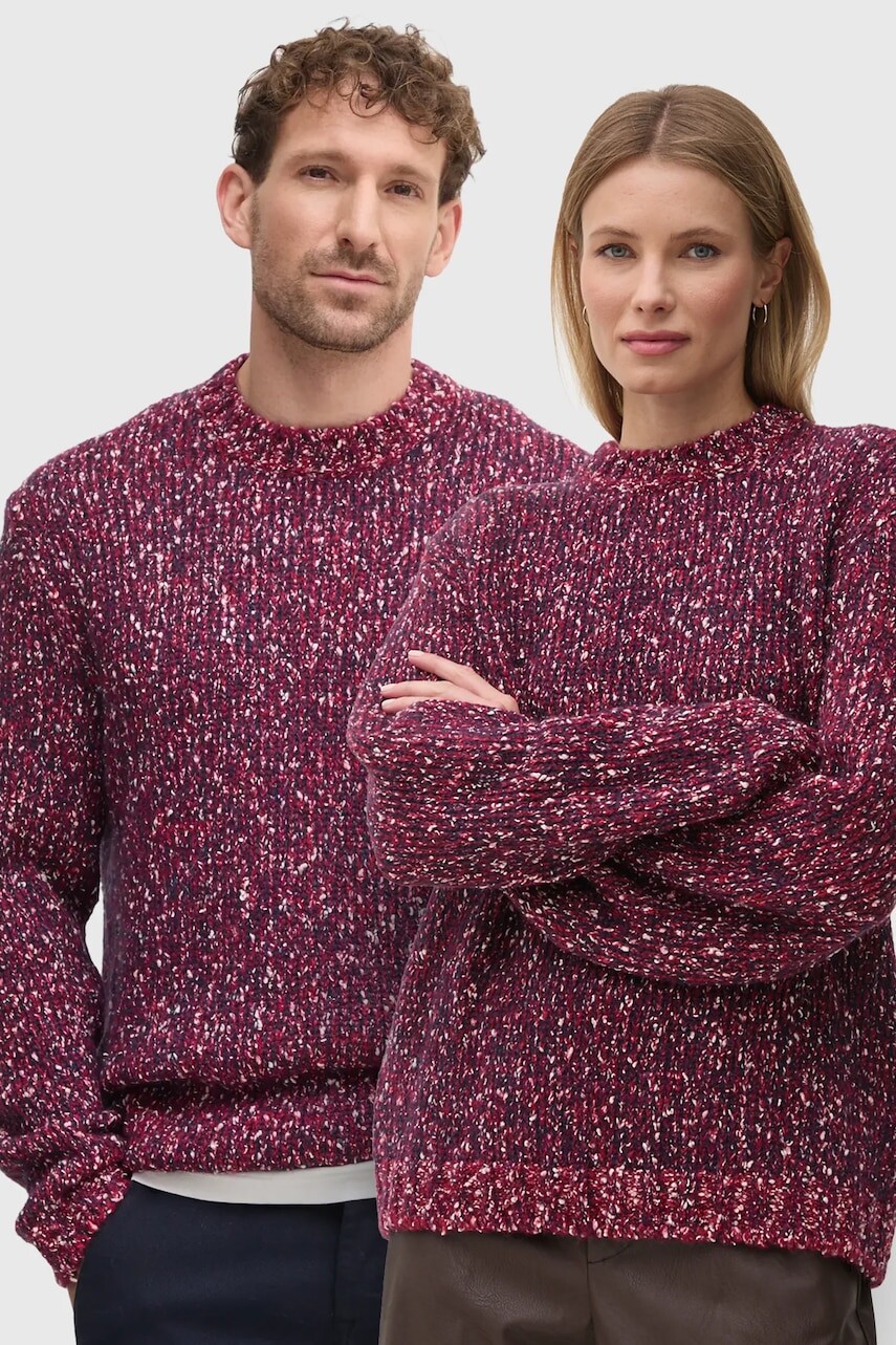 Sveter s prímesou vlny United Colors of Benetton pánsky, bordová farba, 116NU108M