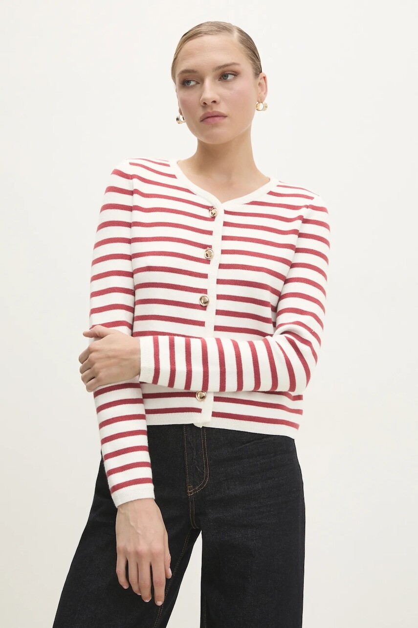 Vlnený kardigán Answear.LAB červená farba, tenký