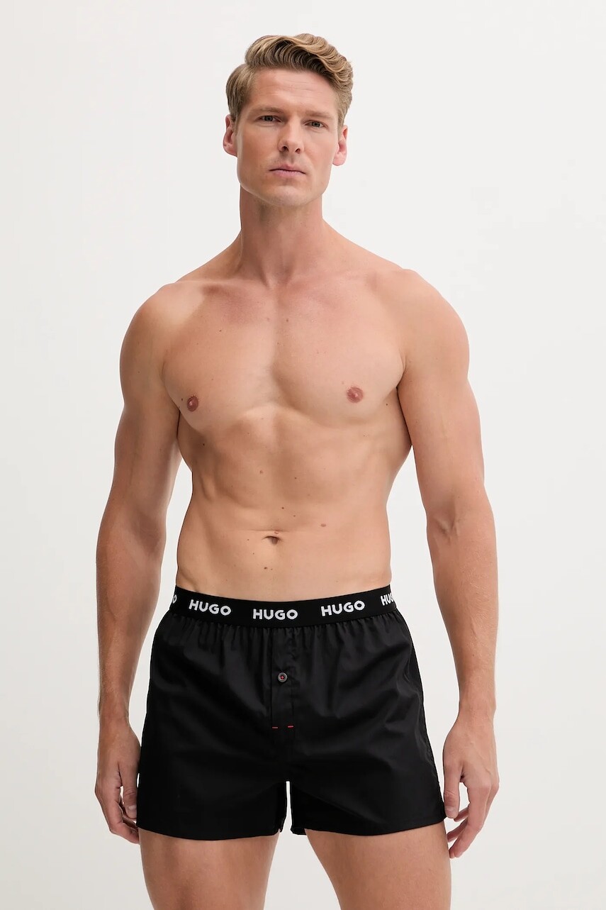 Bavlnené boxerky HUGO 3-pak tmavomodrá farba, 50532565