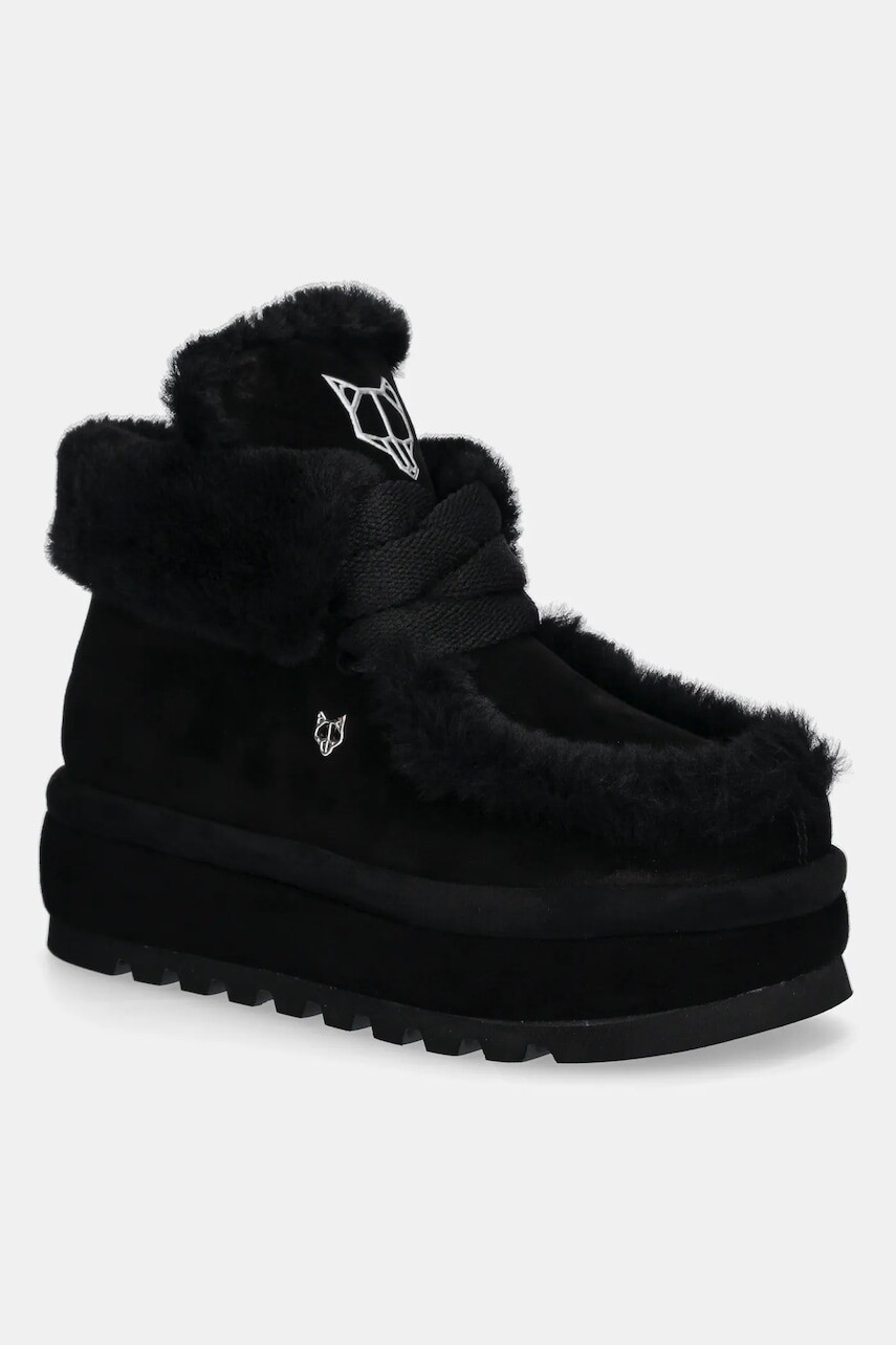 Semišové snehule Naked Wolfe Bambi čierna farba, Bambi Suede Shearling Black