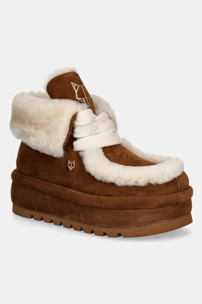 Semišové snehule Naked Wolfe Bambi béžová farba, Bambi Suede Shearling Tan