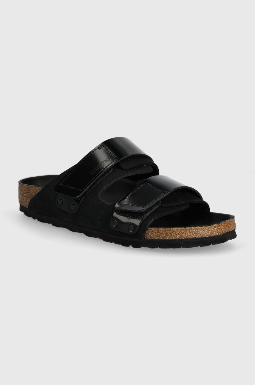 Kožené šľapky Birkenstock Uji dámske, čierna farba, 1026570