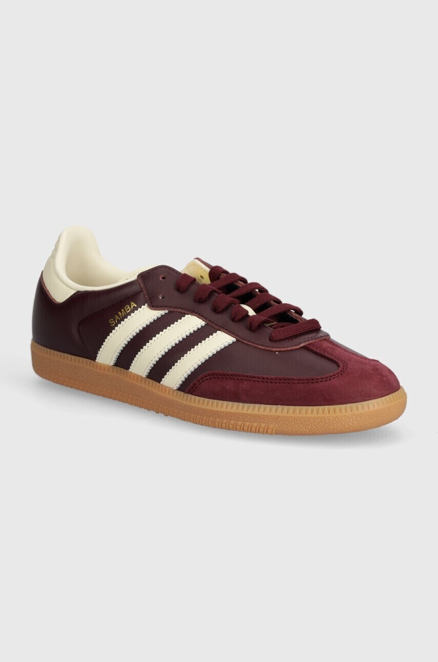 Kožené tenisky adidas Originals Samba OG bordová farba, ID0477