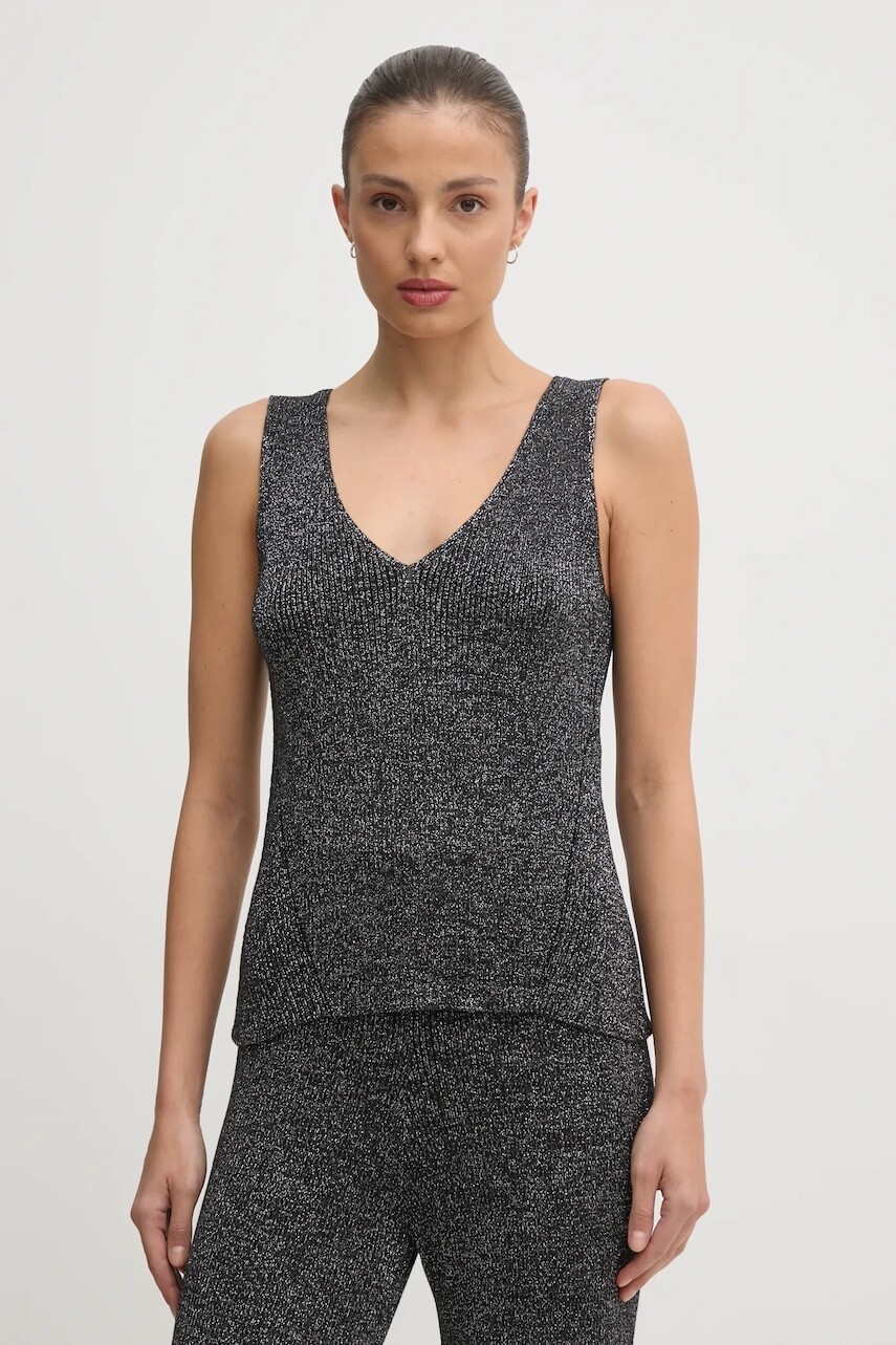 Top United Colors of Benetton dámske, strieborná farba, 1194DH016