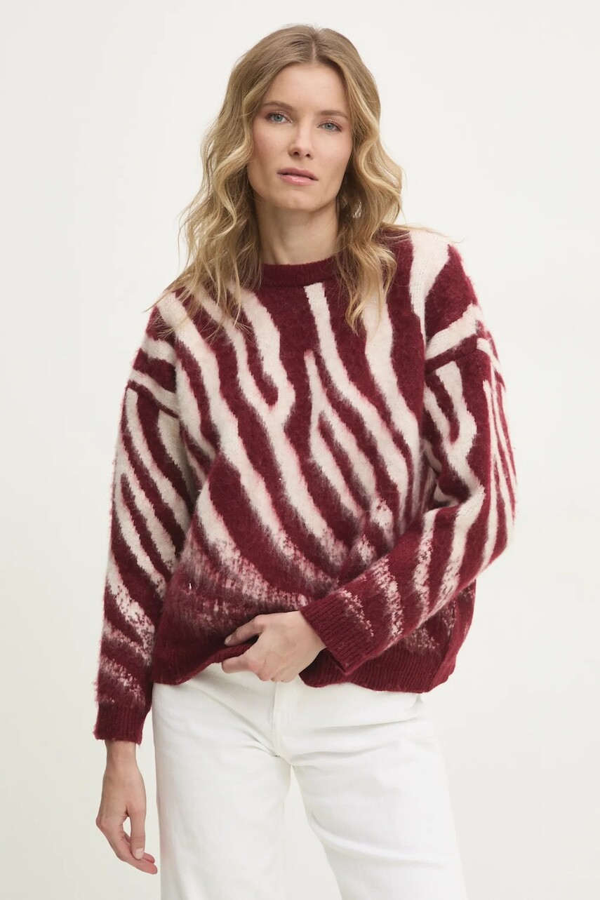 Sveter Answear.LAB dámsky, bordová farba, teplý