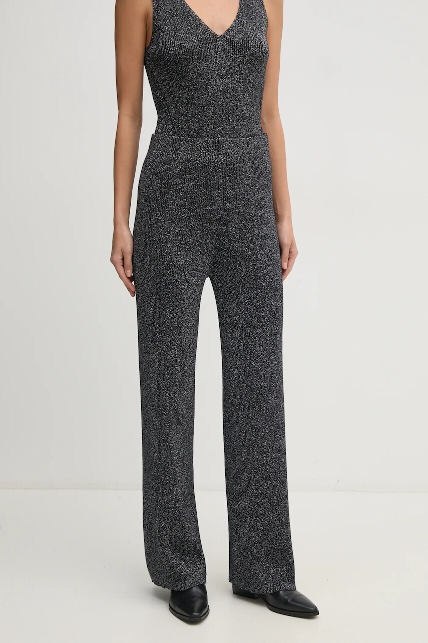 Tepláky United Colors of Benetton strieborná farba, jednofarebné, 1194DF00T