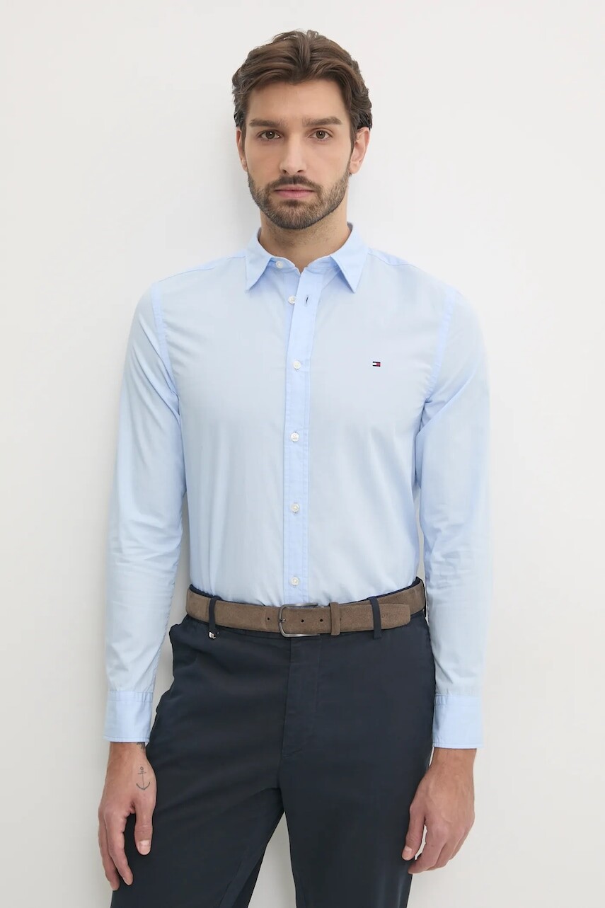 Bavlnená košeľa Tommy Hilfiger pánska, slim, s klasickým golierom, MW0MW38137