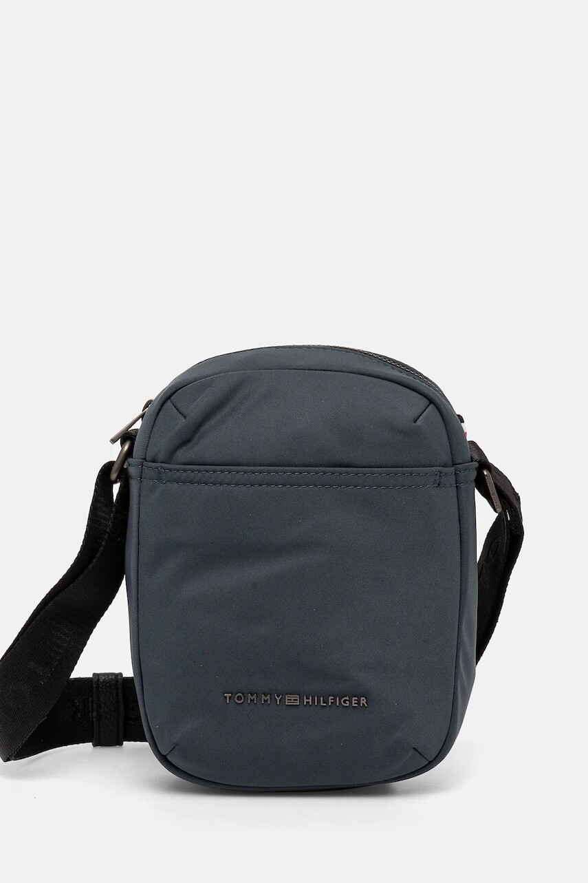 Malá taška Tommy Hilfiger šedá farba, AM0AM13111