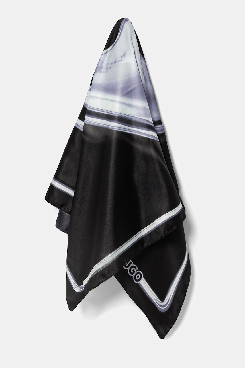 Šatka HUGO čierna farba, vzorovaná, 50535470