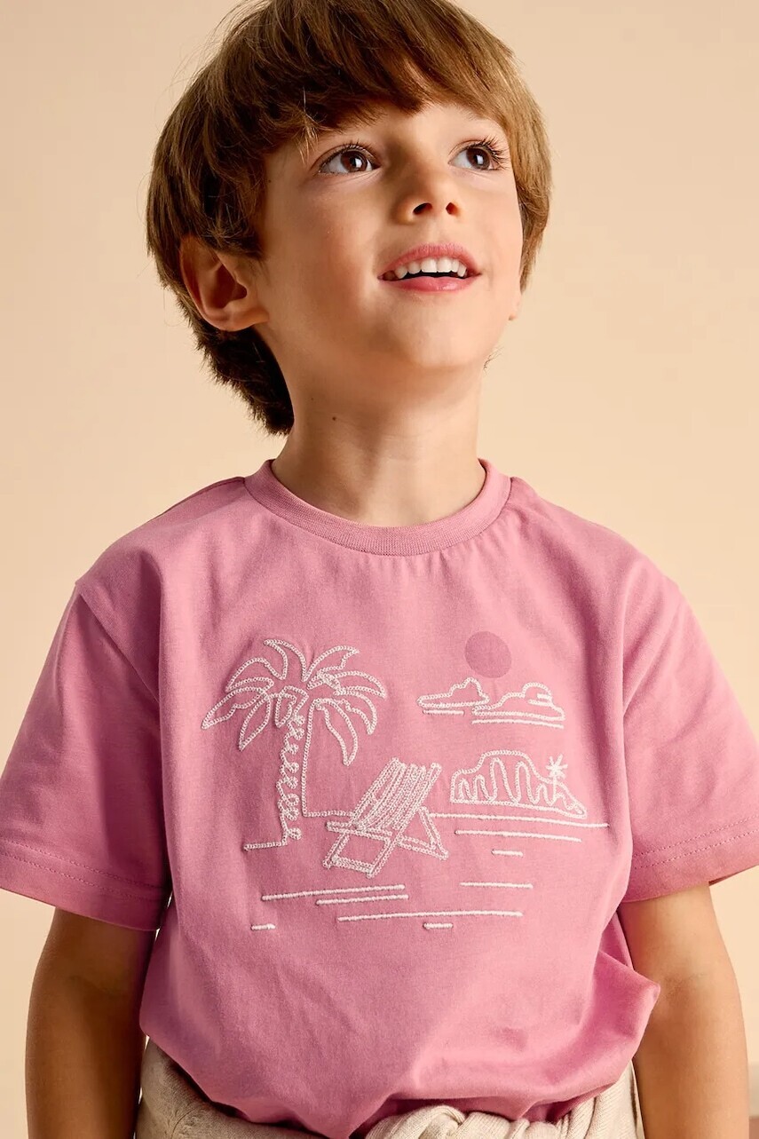 Detské tričko Mayoral červená farba, s potlačou, 3026