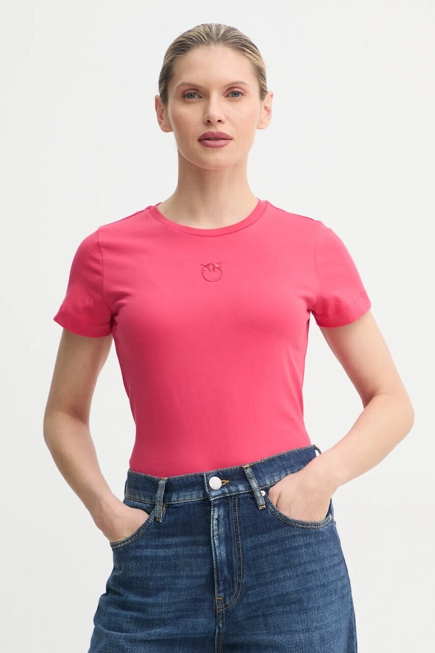 Bavlnené tričko Pinko dámske, červená farba, 100355 A2HN