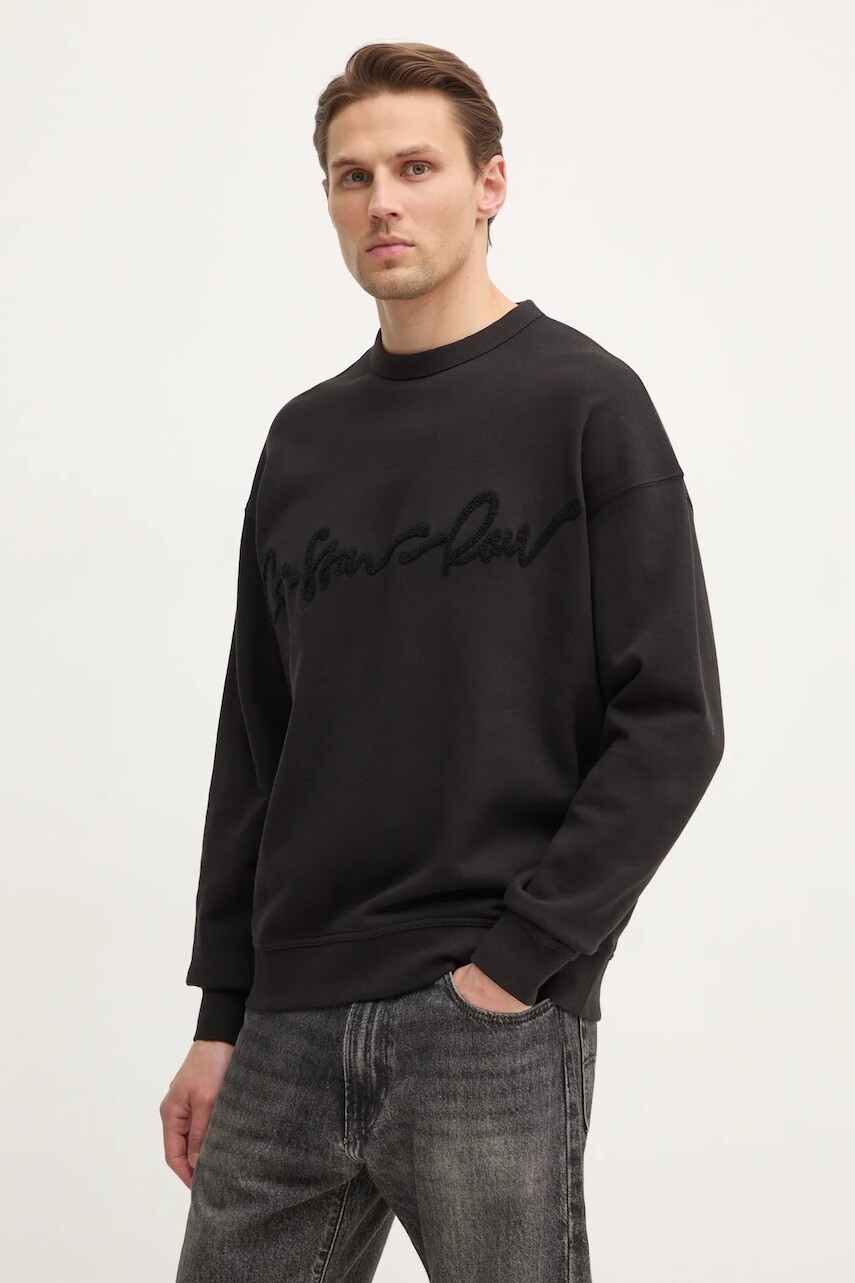 Bavlnená mikina G-Star pánska, čierna farba, s nášivkou, D25134-D257