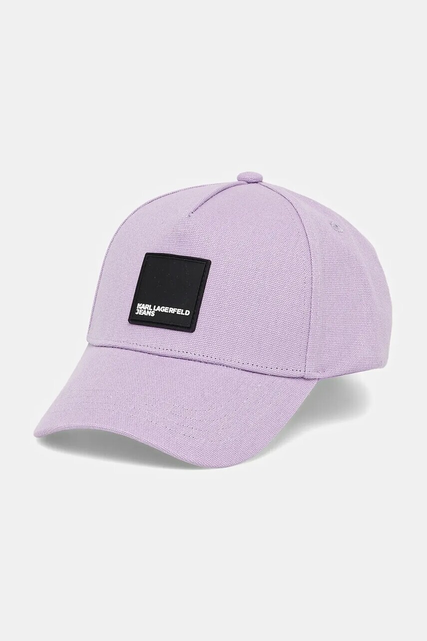 Bavlnená šiltovka Karl Lagerfeld Jeans béžová farba, s potlačou, A1W33002