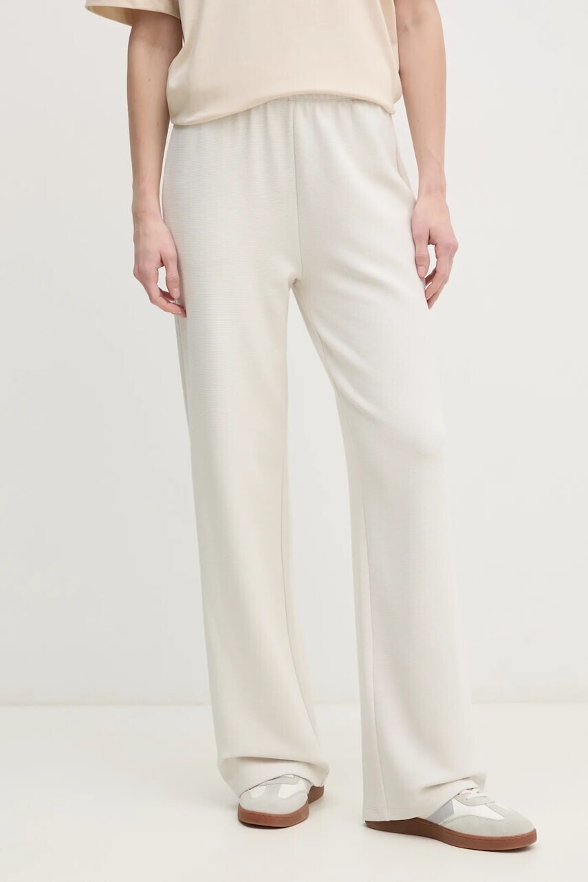 Nohavice Calvin Klein Jeans dámske, béžová farba, jednofarebné, J20J225537