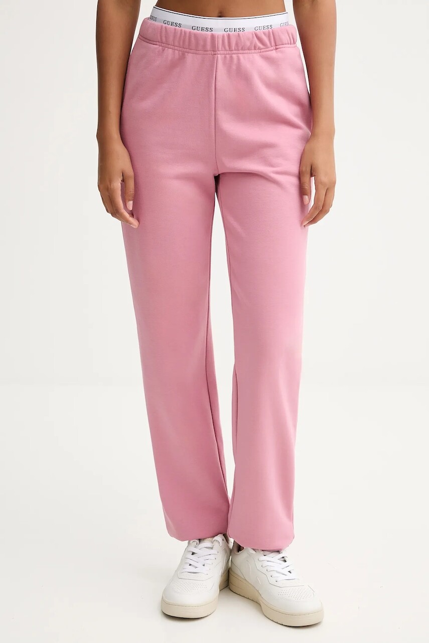 Tepláky Guess SOFIA béžová farba, jednofarebné, O5RB01 KCO31