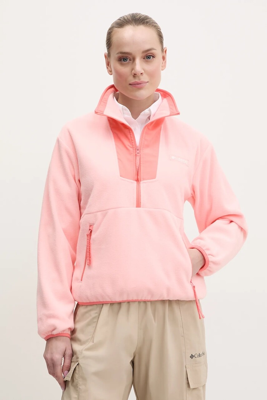 Športová mikina Columbia Sequoia Grove ružová farba, jednofarebná, 2085453